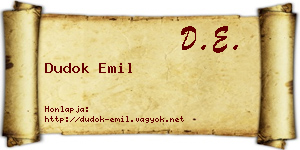 Dudok Emil névjegykártya